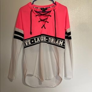 Pink n white long sleeved shirt